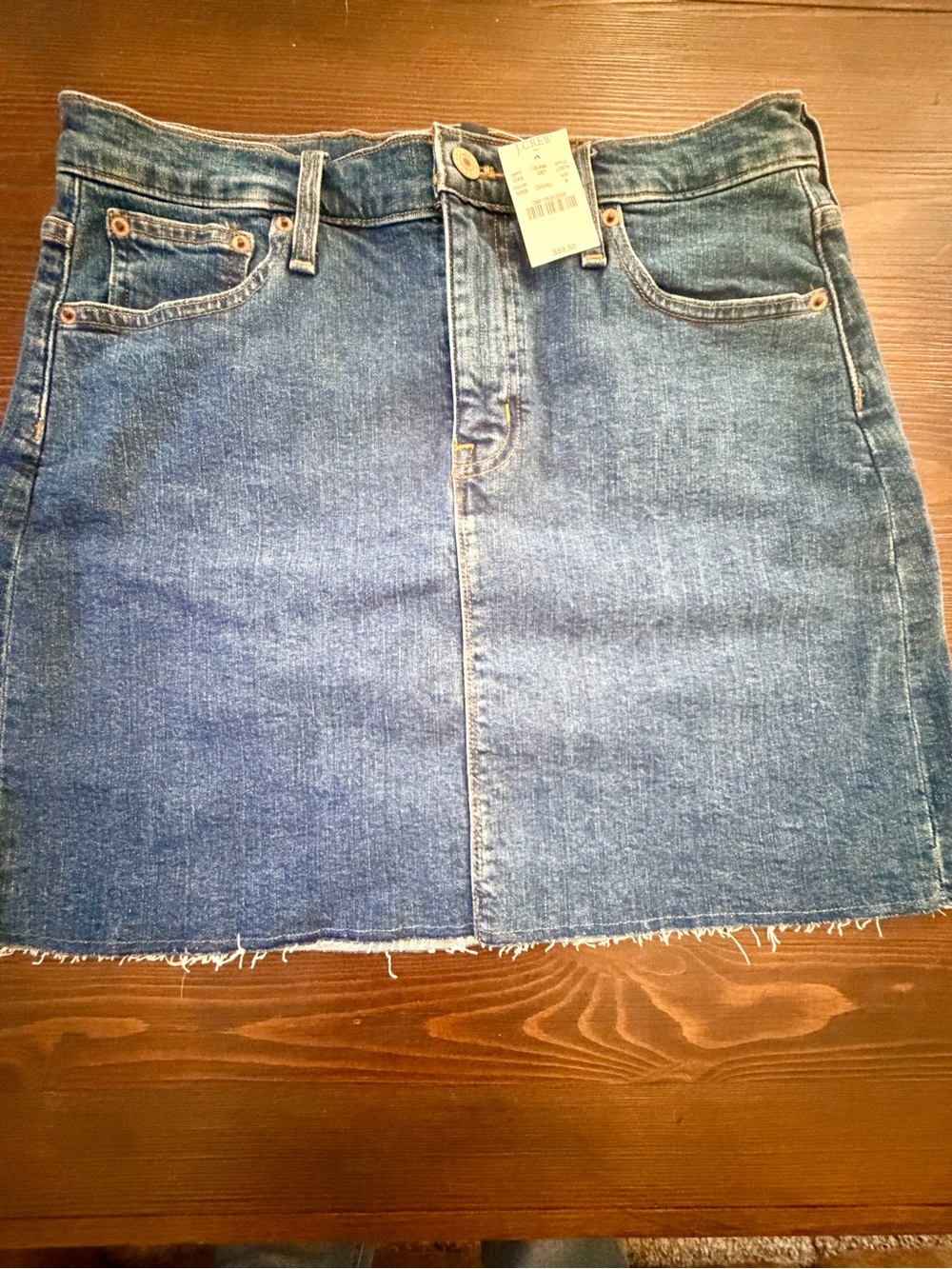 J. Crew Denim Mini Skirt with Raw Hem